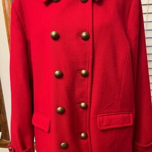 Women's Red Double-Breasted Coat